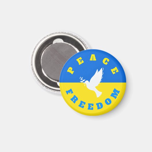 Dove of Peace - vlag van Oekraïne - vrijheid - vre Magneet (Voorkant / Achterkant)