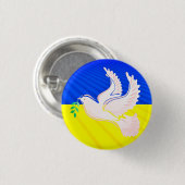 Dove of Peace - vlag van Oekraïne - vrijheid - vre Ronde Button 3,2 Cm (Voorkant /achterkant)