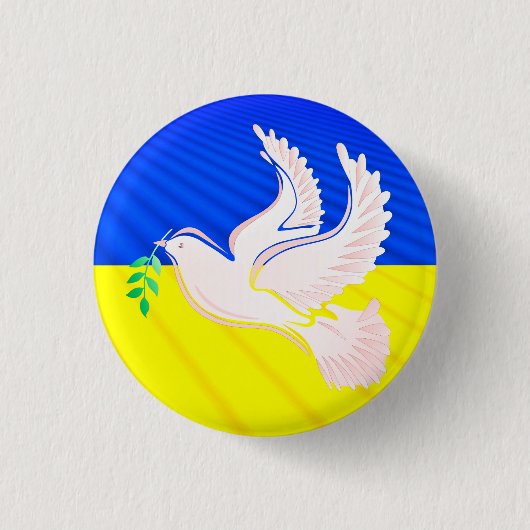 Dove of Peace - vlag van Oekraïne - vrijheid - vre Ronde Button 3,2 Cm (Voorkant)