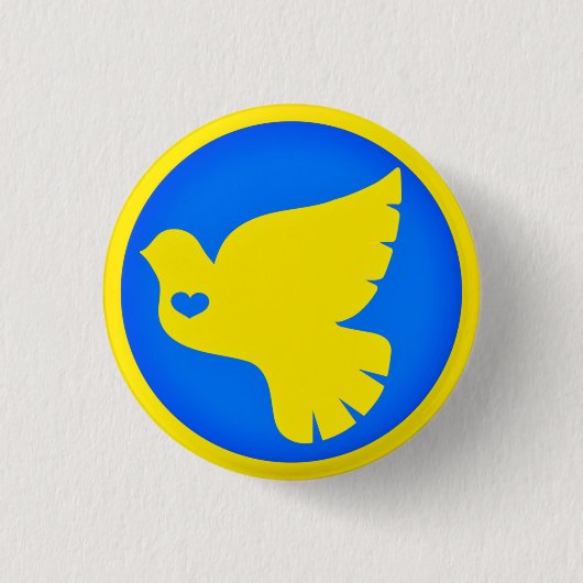Dove of Peace - vlag van Oekraïne - vrijheid - vre Ronde Button 3,2 Cm (Voorkant)
