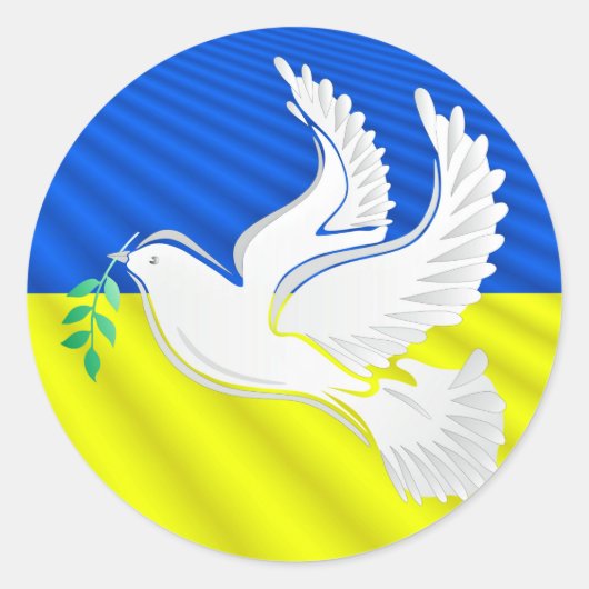 Dove of Peace - vlag van Oekraïne - vrijheid - vre Ronde Sticker (Voorkant)
