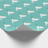 Dove of Peace White Bird Patroon op blauw Cadeaupapier (Hoek)