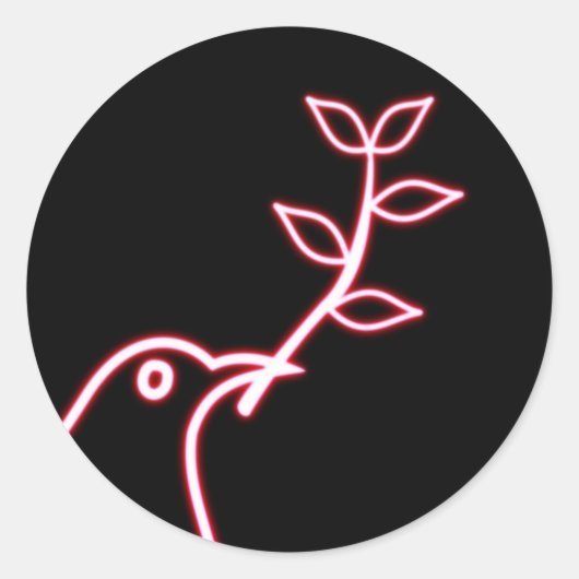 Dove & Olive Branch Ronde Sticker (Voorkant)