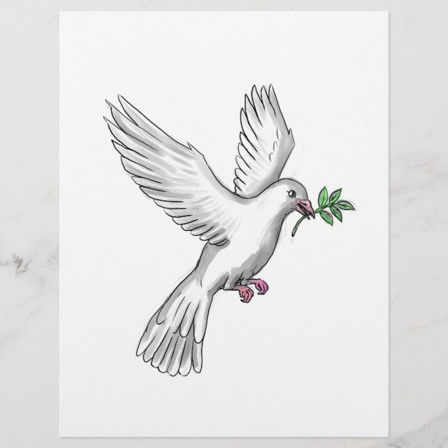 Dove Olive Leaf Tattoo (Voorkant)