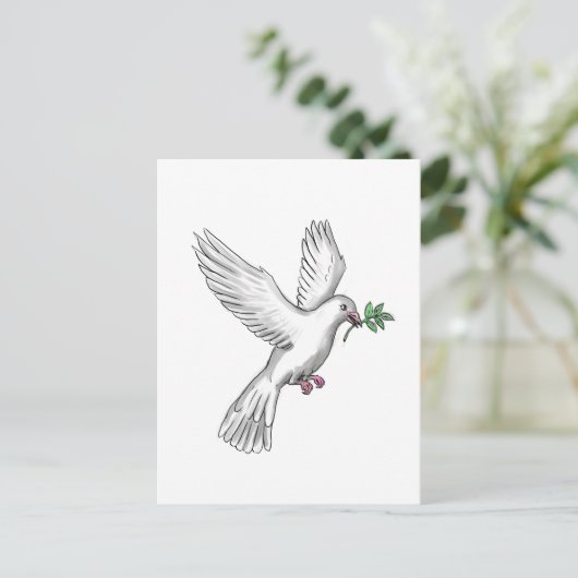 Dove Olive Leaf Tattoo Briefkaart (Staand voorkant)