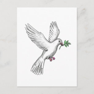 Dove Olive Leaf Tattoo Briefkaart