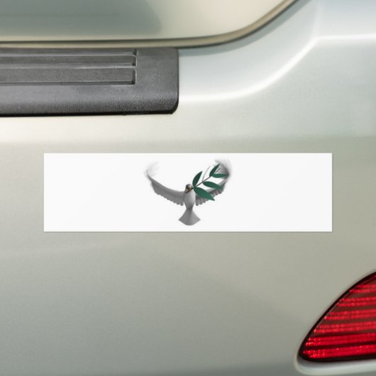 Dove-olivebranch Bumpersticker (Op auto)