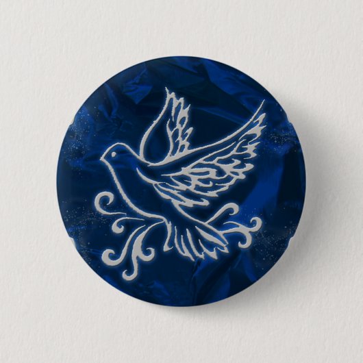 Dove on Blue Foil Ronde Button 5,7 Cm (Voorkant)