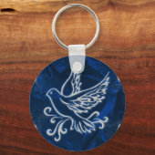 Dove on Blue Folie Sleutelhanger (Voorkant)