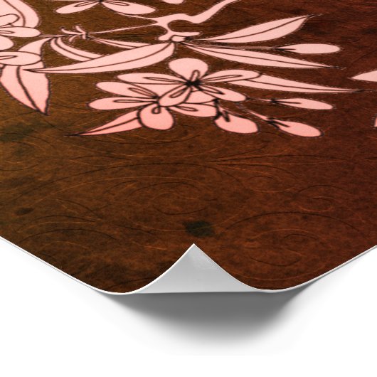 Dove on Branch Bird Motif Art Poster (Hoek)