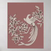 Dove on Branch Bird Motif Art Poster (Voorkant)