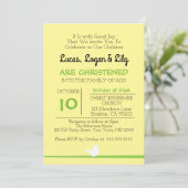 Dove on Branch Yellow Christening Invitation Kaart (Staand voorkant)