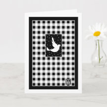 Dove on Snowy Sky wenskaart