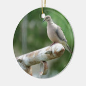 Dove op een advertentie keramisch ornament (Links)