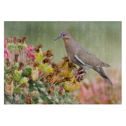Dove op een Cactus Snijplank (Voorkant)
