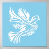 Dove Outline Blue Poster (Voorkant)