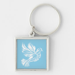 Dove Outline Blue Sleutelhanger