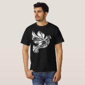 Dove Outline Zwart T-shirt (Voorkant volledig)