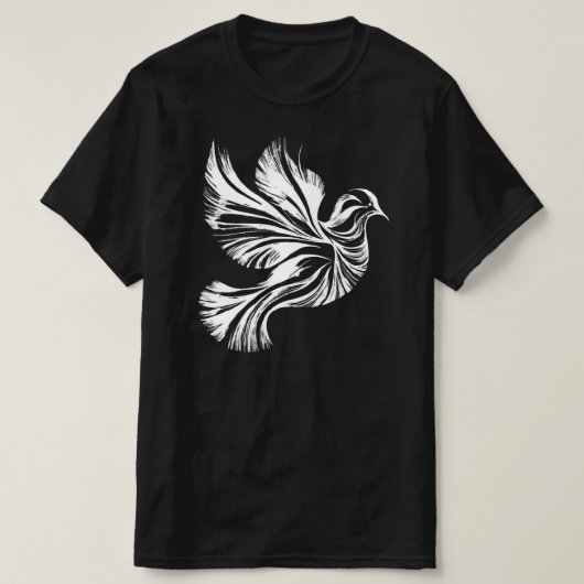 Dove Outline Zwart T-shirt (Design voorkant)