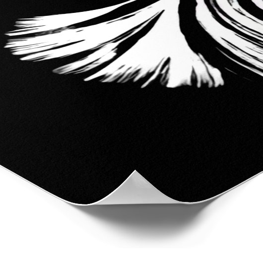 Dove Outline Zwart-wit Poster (Hoek)