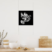 Dove Outline Zwart-wit Poster (Keuken)
