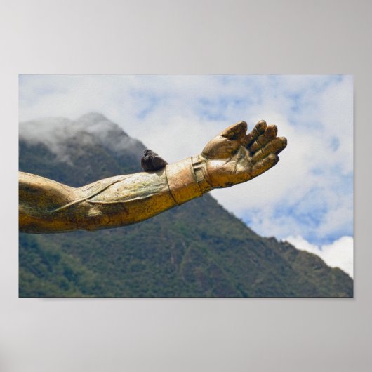 Dove, Pachacuti Statue Arm, Aguas Calientes, per Poster (Voorkant)