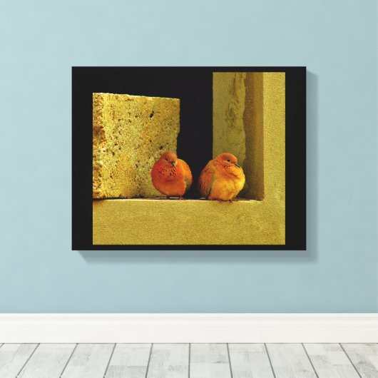 Dove Pair Canvas Afdruk (Insitu (Houten vloer))