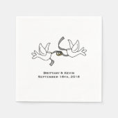 Dove Pair gepersonaliseerde wegwerp papieren serve Servet (Voorkant)