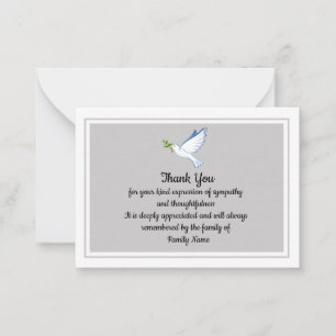 Dove Peace Flying After Funeral Bedankt Cards Notitiekaartje