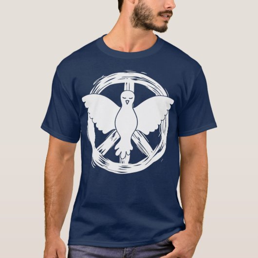 Dove Peace Sign Pigeon T-shirt (Voorkant)