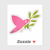 DOVE, PEACE SYMBOL STICKER (Vel)