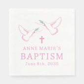 Dove Pink Girl Baptisme Servet (Voorkant)