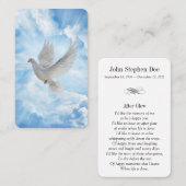 Dove Prayer Kaart - na gloed Visitekaartje (Voorkant / Achterkant)