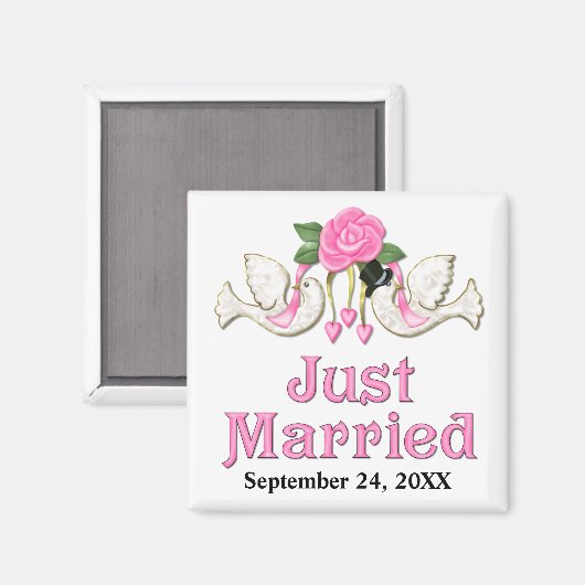 Dove & Roos - Gewoon gehuwd T-shirt Magneet (Voorkant / Achterkant)