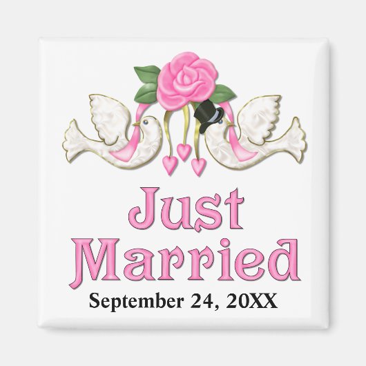 Dove & Roos - Gewoon gehuwd T-shirt Magneet (Voorkant)