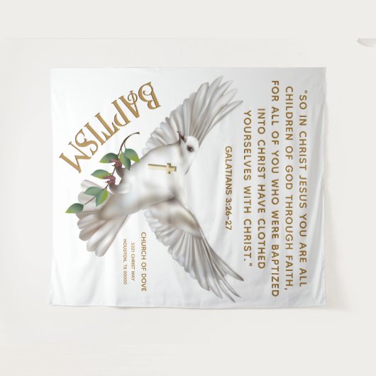 Dove Schrift Doop Achtergrond Wandkleed (Voorkant (horizontaal))