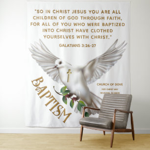 Dove Schrift Doop Achtergrond Wandkleed