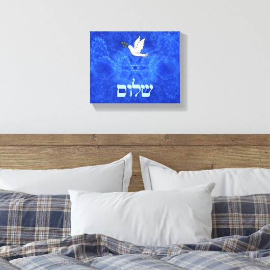 Dove - Shalom Canvas Afdruk (Insitu (Slaapkamer))