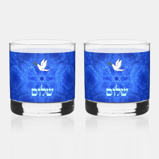 Dove - Shalom Fractal Whisky Glas (Voorkant)