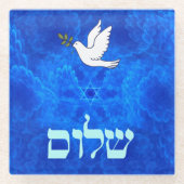 Dove - Shalom Glazen Onderzetter (Voorkant)