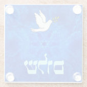 Dove - Shalom Glazen Onderzetter (Achterkant)