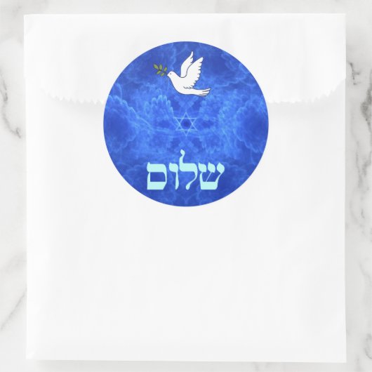 Dove - Shalom Ronde Sticker (Tas)