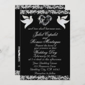 Dove, Silver Heart & Glitter, QR Code - Black Kaart (Voorkant / Achterkant)