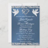 Dove, Silver Heart & Glitter, QR Code - Blue Kaart (Voorkant)