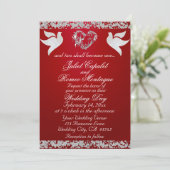 Dove, Silver Heart & Glitter, QR Code - Crimson Kaart (Staand voorkant)