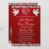 Dove, Silver Heart & Glitter, QR Code - Crimson Kaart (Voorkant / Achterkant)