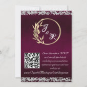 Dove, Silver Heart & Glitter, QR Code - Purple Kaart (Achterkant)