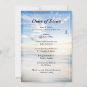 Dove & sky Funeral Order of Service Invitation Kaart (Achterkant)