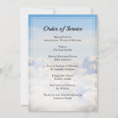 Dove & sky Funeral Order of Service Invitation Kaart (Achterkant)