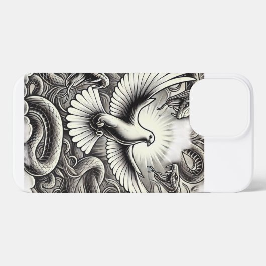 Dove snake pit tattoo ontwerp iPhone hoesje (Achterkant horizontaal)